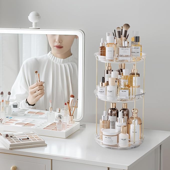 Delamu 3 Tier Rotating Makeup Organizer - Image 5