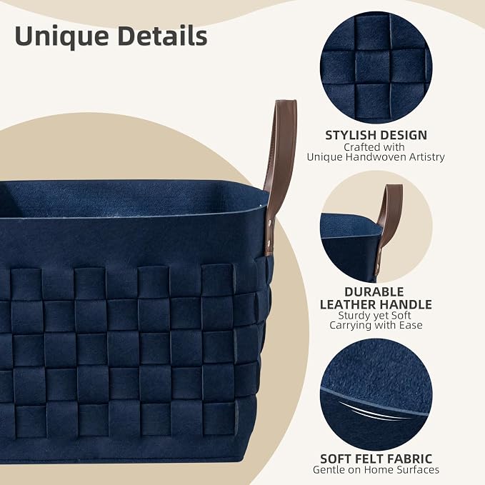 boldmonkey Blankets Basket 16.5 " x13 x13, Extra Large Rectangular Laundry - Image 2