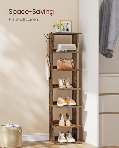 VASAGLE 7-Tier Vertical Shoe Rack, Narrow Shoe Storage Organizer - Image 4