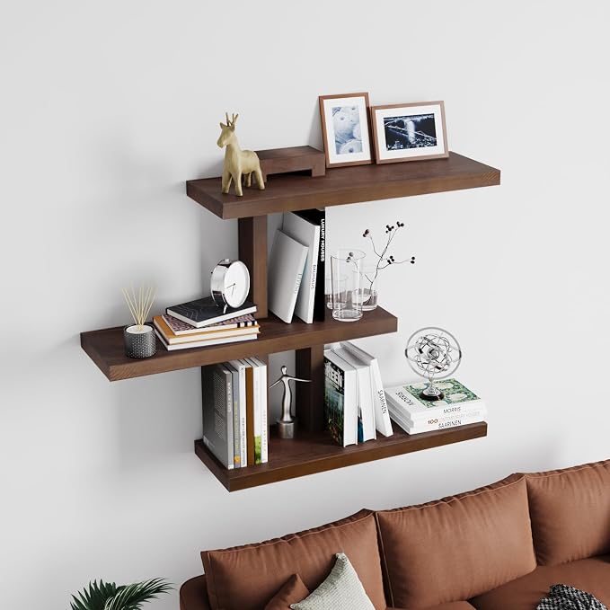 yaqew Variable Wood Floating Shelves Set of 3, Wall Cube Shelves 28.35" Max - Image 8