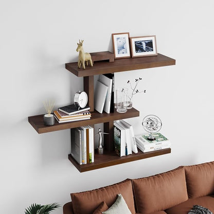 yaqew Variable Wood Floating Shelves Set of 3, Wall Cube Shelves 28.35" Max - Image 8