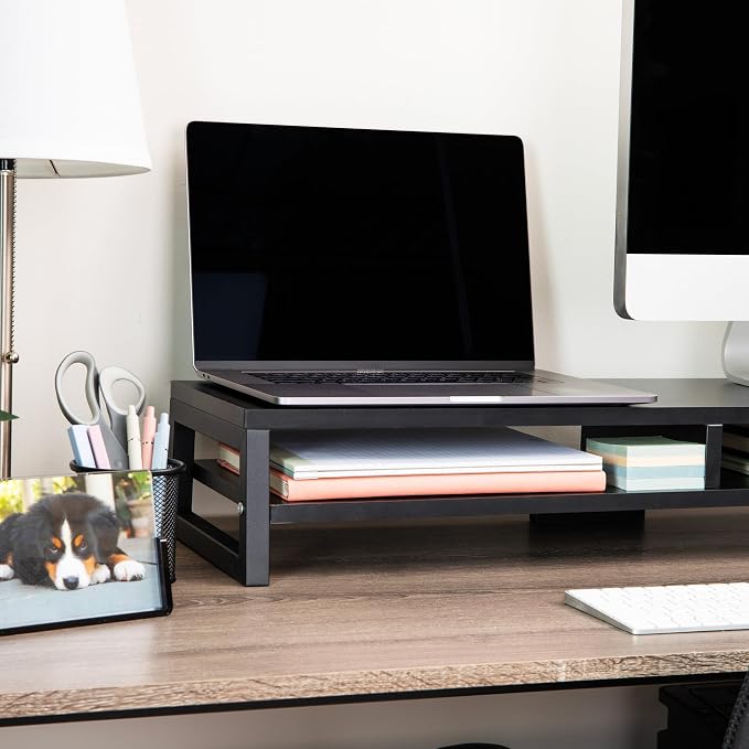 Mind Reader 2-Tier MDF Double Monitor Stand, Dual Screen Riser - Image 7