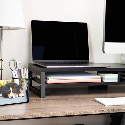 Mind Reader 2-Tier MDF Double Monitor Stand, Dual Screen Riser - Image 7