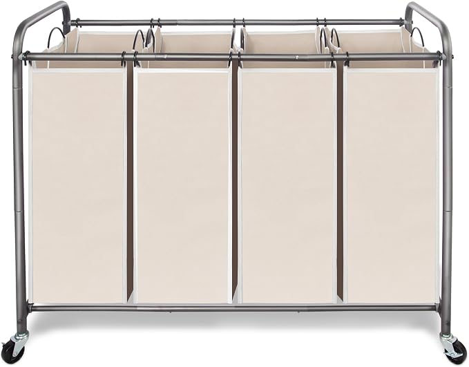 Laundry Sorter Hamper with Wheels, Heavy-Duty Laundry Sorter Rolling Cart by Unknown