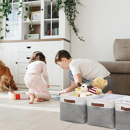 HNZIGE Fabric Storage Baskets for Shelves Large Collapsible Storage Baskets for - Image 3