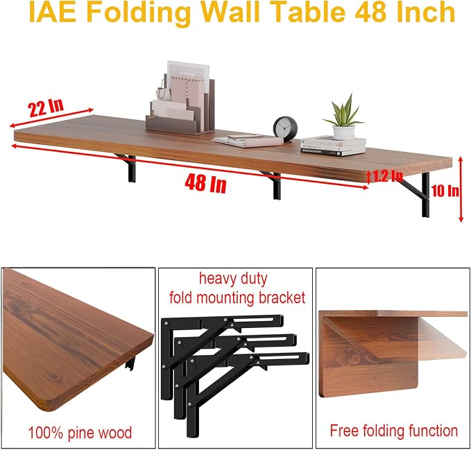 IAE Floating Wall Mounted Folding Table Desk - Image 3