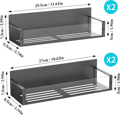 Metal Magnetic Spice Rack for Refrigerator Clear, 4 Pack | Magnetic Shelves - Image 7