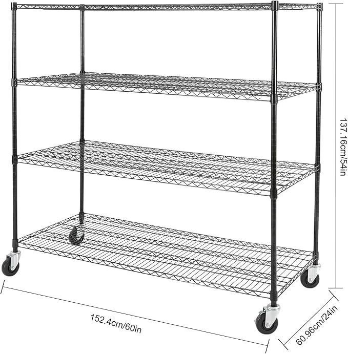 Bepritm 4-Tier Wire Shelving, Heavy Duty Metal Garage Shelving - Image 3