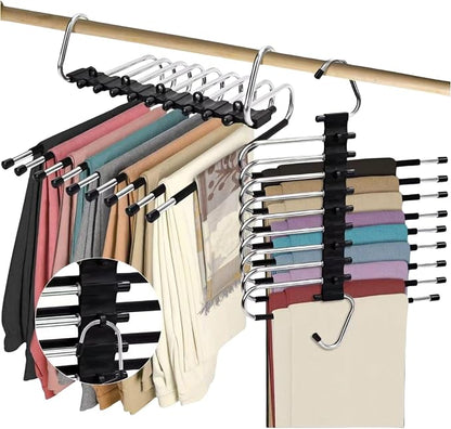 2Pack 9 Layers Foldable Pants Hangers Space Saving Trouser Hanger by trrcylp
