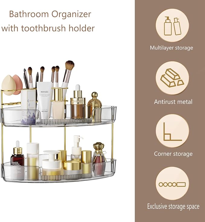 FELIZHOUSE 2-Tier Makeup Organizer - Image 4
