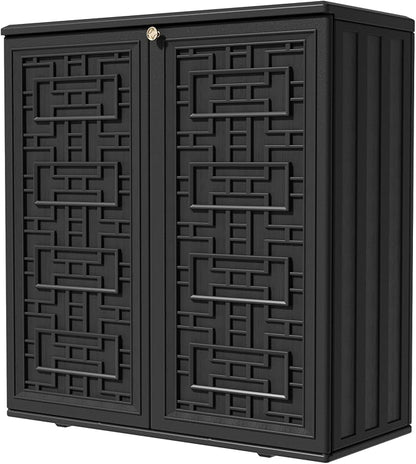 Outdoor Storage Cabinet Waterproof, Resin 62 Gallon Deck Box by KINYING