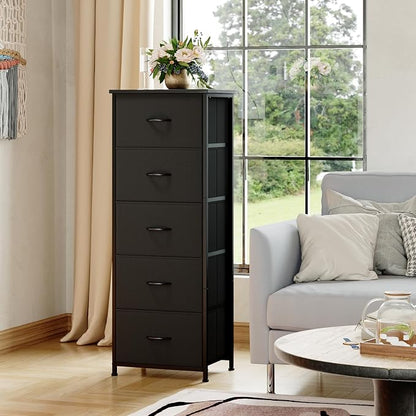 Somdot Tall Dresser for Bedroom, 5 Drawer Storage Cabinet, Steel Frame - Image 4