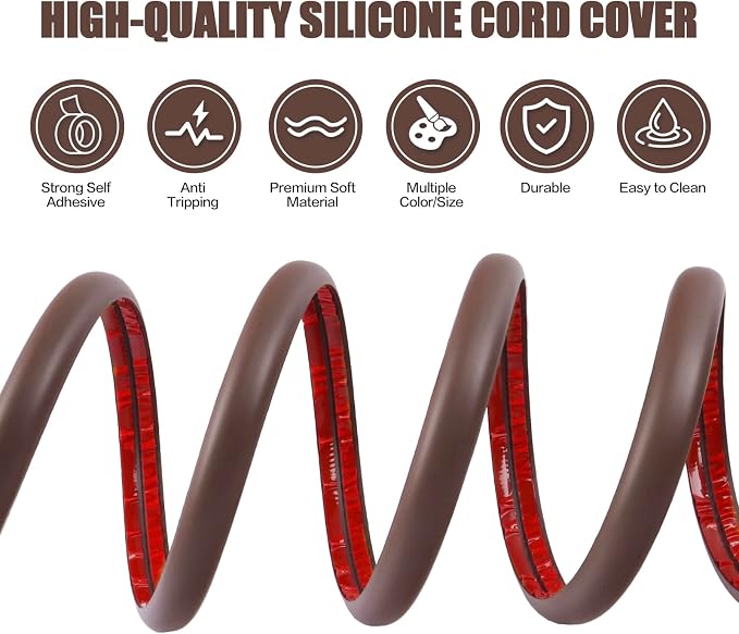 Floor Cord Cover Self Adhesive Cord Hider, 3.3FT Cable Management, Extension - Image 3
