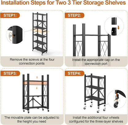 6-Tier Foldable Storage Shelves - Image 9