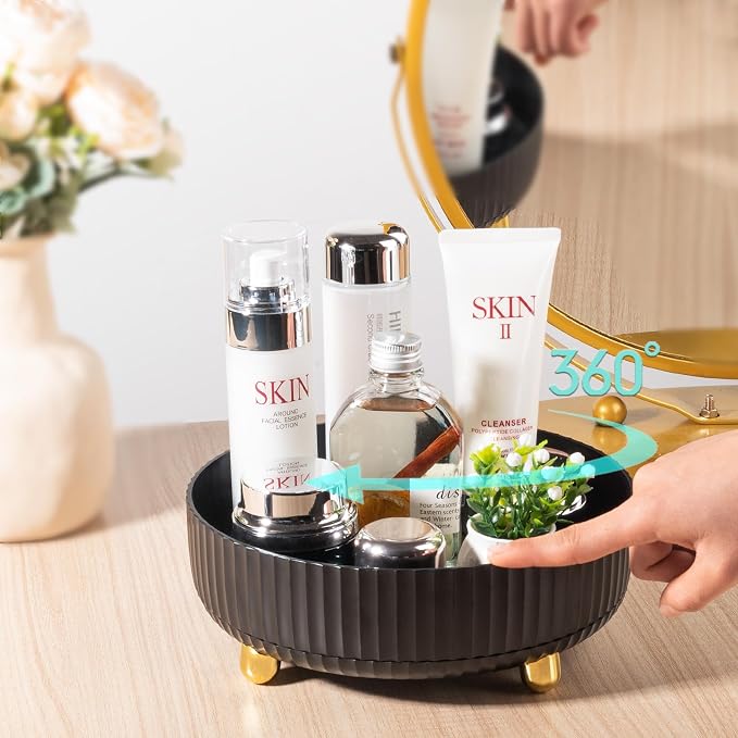 Makeup Perfume Organizer Tray 360 Degree Rotating Lazy Susan Skincare Lotion - Image 2