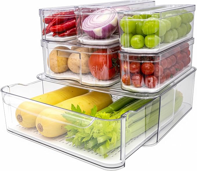 8 Pack Refrigerator Organizers, Stackable Storage Containers by SMRCAD
