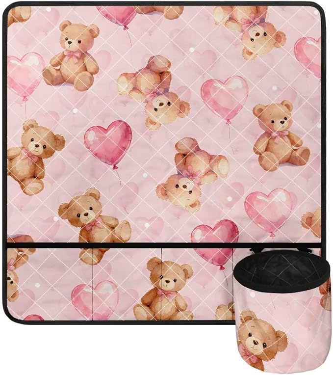 Teddy Bear Heart Balloon Sewing Machine Mat Sewing Machine Carrying Pad Reduce - Image 5