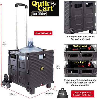 dbest products Quik Cart Elite Stair Climber Wheeled Rolling Crate Teacher - Image 4