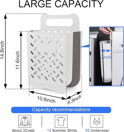 Laundry Basket Hamper, Hanging Wall Collapsible Laundry - Image 3