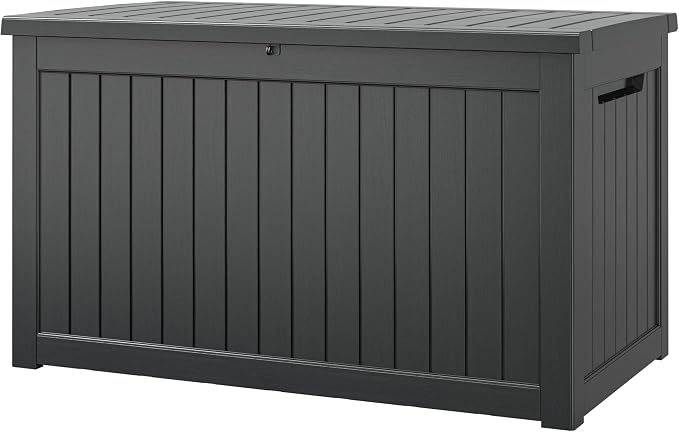 NUNU LAB 270 Gallon Large Resin Deck Box, Waterproof Outdoor Storage Box by NUNULAB