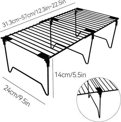 1/2-Piece Set freezer organizer, Stackable Cabinet Organizer Shelves, Foldable - Image 2