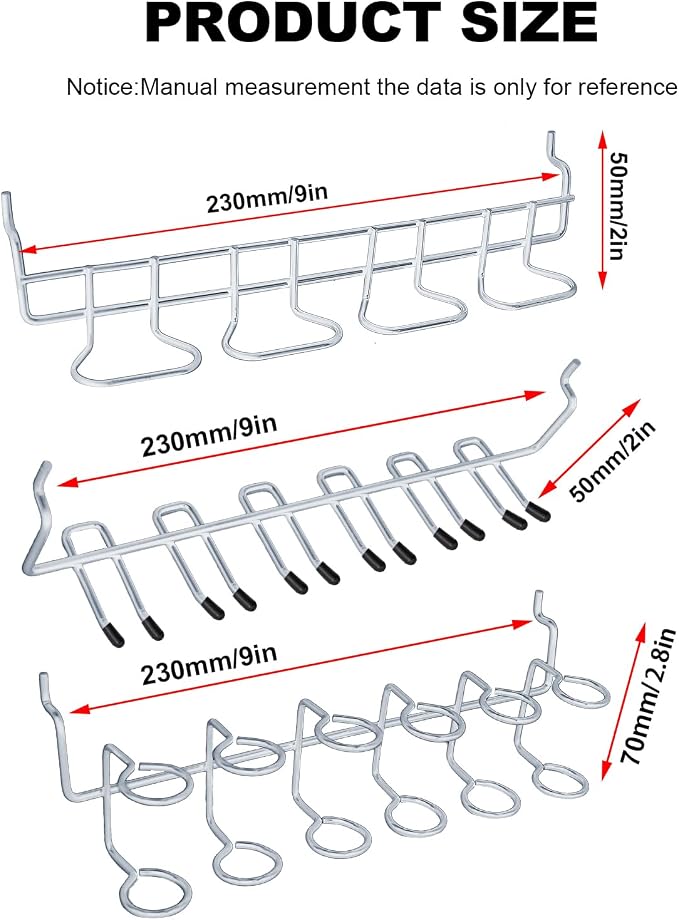 MDEOOSKY Stainless Steel Pegboard Tool Organizer Set, Heavy Duty Screwdriver & - Image 2