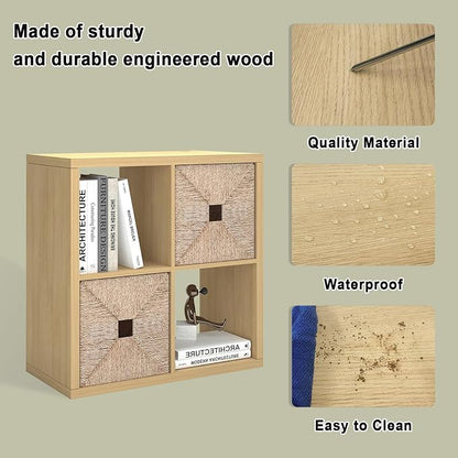 CTESNE【2026 Wooden Thick Frame 4 Cube Storage Organizer Shelf - Image 4
