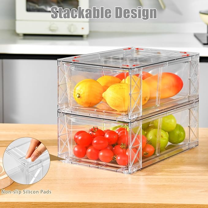 Clemate 6Pack Pantry Organizers and Storage, Foods Organizer Bins - Image 2