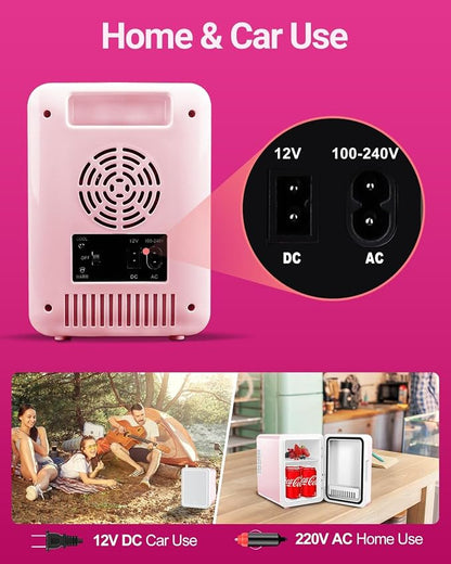 4-Liter Pink Portable Mini Fridge - Image 6