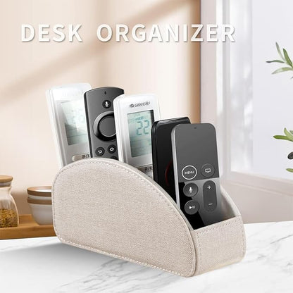 Remote Control Holder Leather 5 Rooms Desk Organizer and Decorations - Image 2