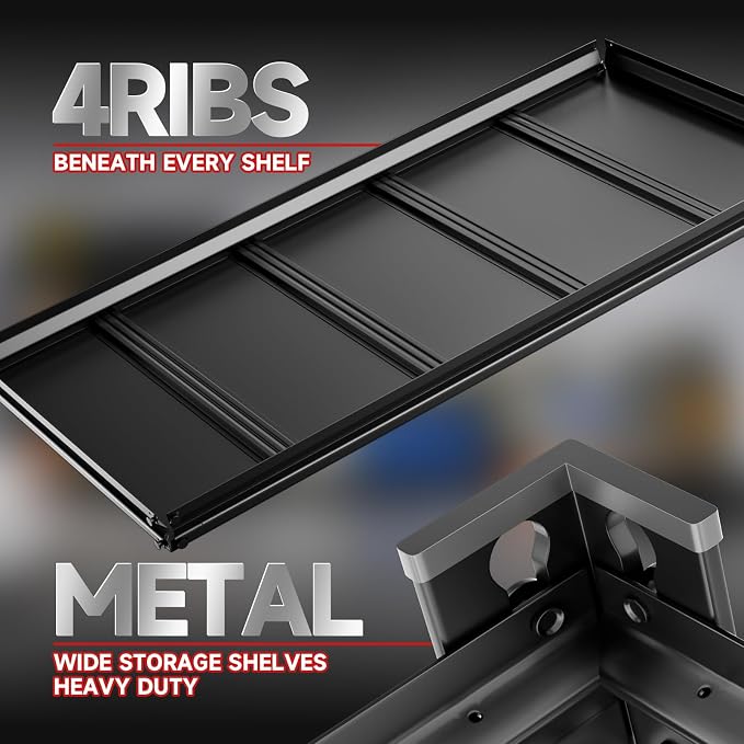 4-Tier 40" W X 20" D X 60" H Storage Shelves 2500LBS Garage Shelving Metal - Image 4