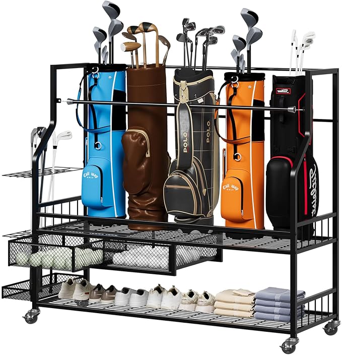 Garvee 4-5 Bags Stand Golf Organizer Rack by Garvee