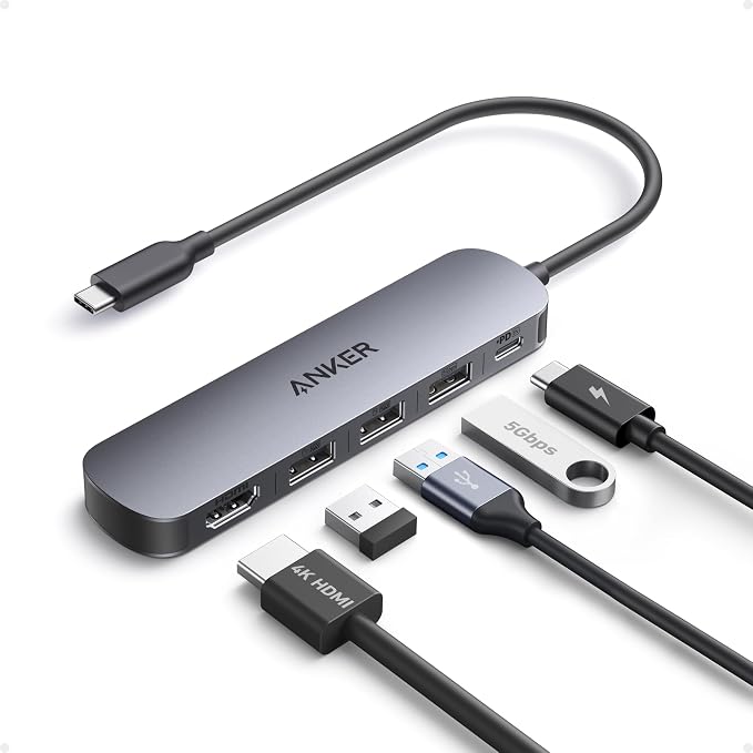 Anker USB C Hub 5-in-1 USB Hub for Laptops, 4K HDMI USB-C Multiport Adapter | by Unknown