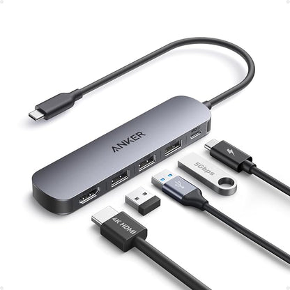 Anker USB C Hub 5-in-1 USB Hub for Laptops, 4K HDMI USB-C Multiport Adapter | by Unknown
