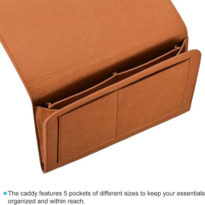 PATIKIL 13in Bedside Caddy, Bed Caddy Bedside Organizer Hanging Soft Felt 5 - Image 3