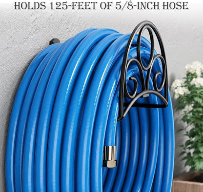 Metal Garden Hose Holder Wall Mounted Water Black Hose Holder - Image 4