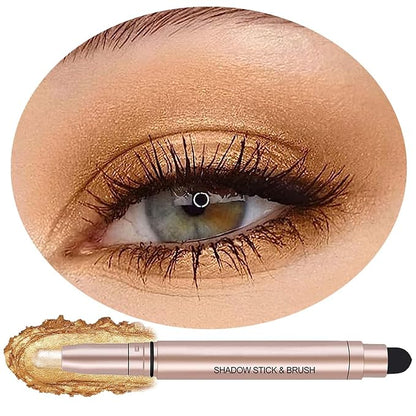 Gold Eyeshadow Stick Makeup, Waterproof Hypoallergenic Long Lasting Cream Eye by Qeetvia