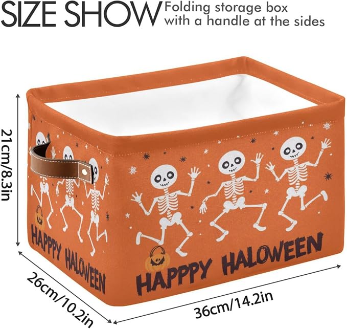 Funny Halloween Skeleton Foldable Storage Basket - Image 3
