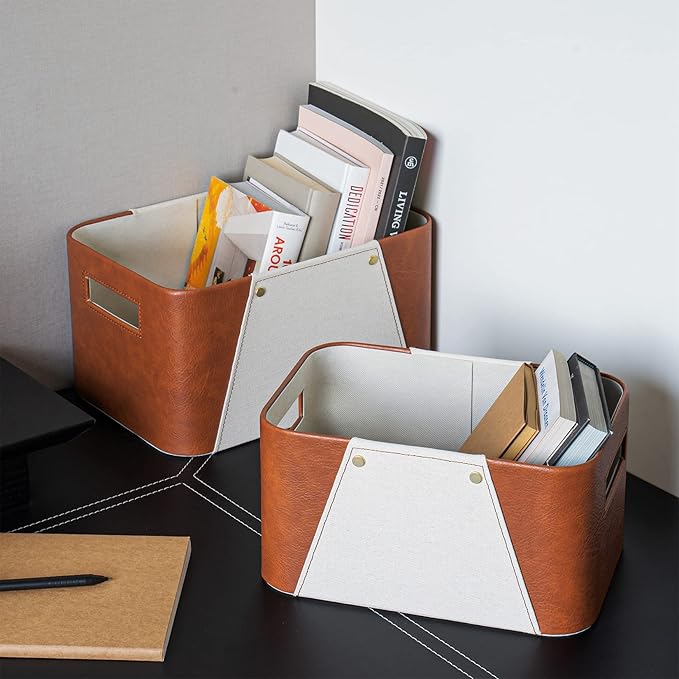 LA JOLIE MUSE Storage Baskets for Organizing, 2 Pack, Storage Cube Boxes Luxury - Image 3