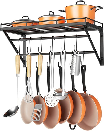OROPY 23 Inch Wall Mounted Pot Rack Storage Shelf by OROPY