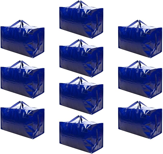 VENO 10 Pack Moving Bags and Large Christmas Decoration Storage Bins by Veno