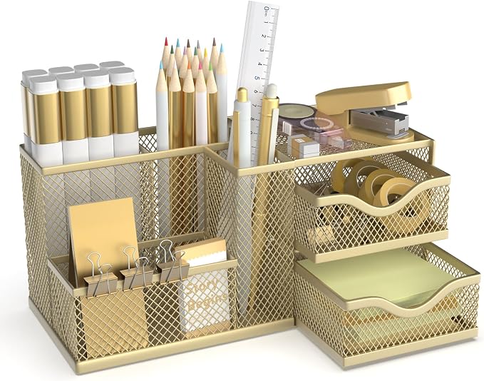Mesh Desk Organizer, Pen Organizer by Unknown