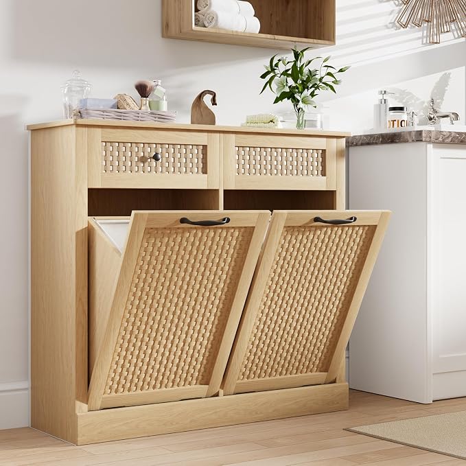Double Tilt Out Laundry Hamper Cabinet, 10 Gallon Laundry Cabinet by Unknown