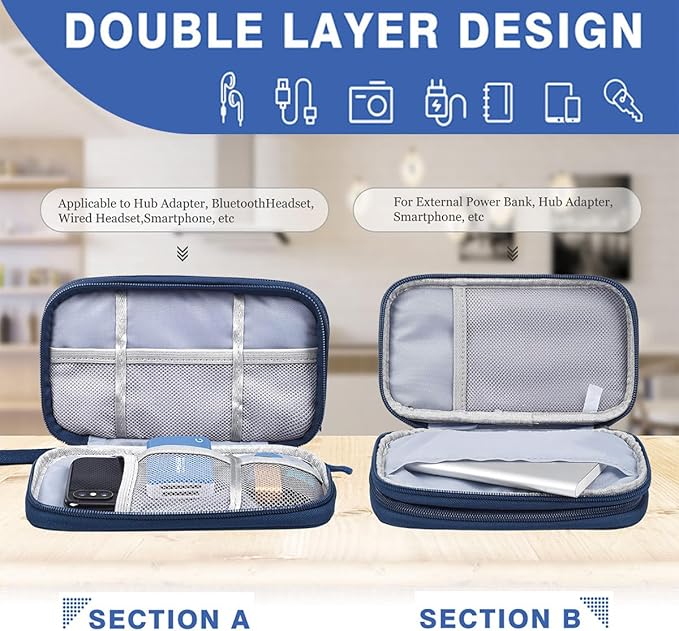 CAAORDKSO Electronic Organizer, Travel Cable Organizer Bag Pouch Electronic - Image 3