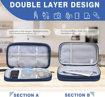CAAORDKSO Electronic Organizer Travel Cable Accessories Bag, Double Layer Tech - Image 7
