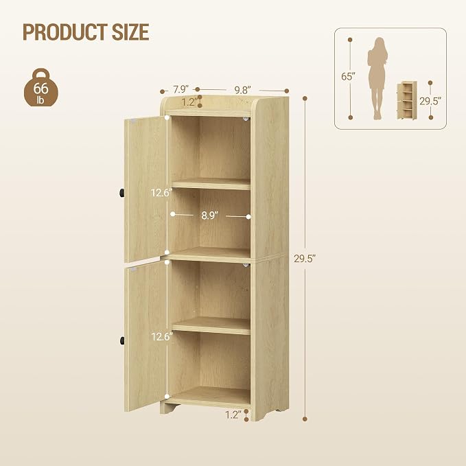 Hzuaneri Bathroom Storage Cabinet, Small Corner Floor Cabinet - Image 2