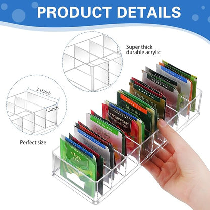 Cinnvoice 1 Pcs Tea Bag Storage Acrylic Clear Tea Drawer Organizer - Image 2