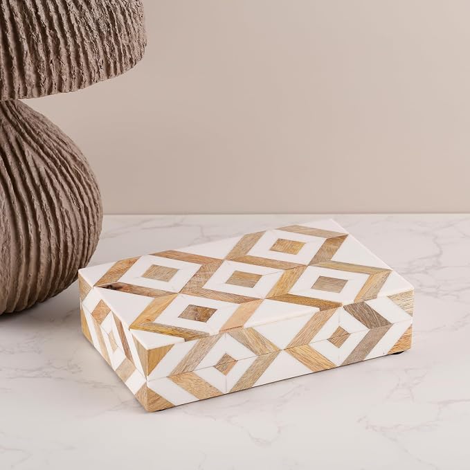 Handicrafts Home White Decorative Storage Box - Image 6