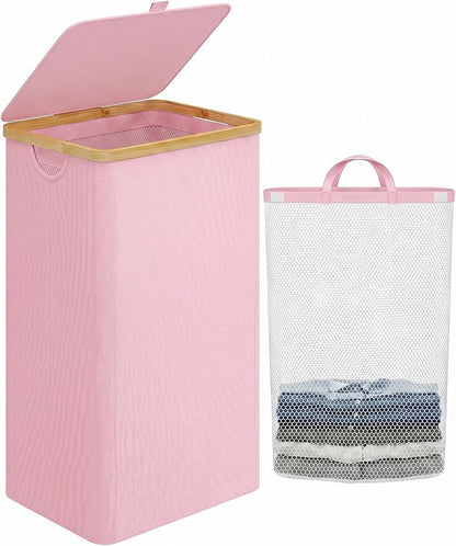 iEGrow Laundry Hamper with Lid, 110L Large Laundry Basket with Handle and Lid by iEGrow
