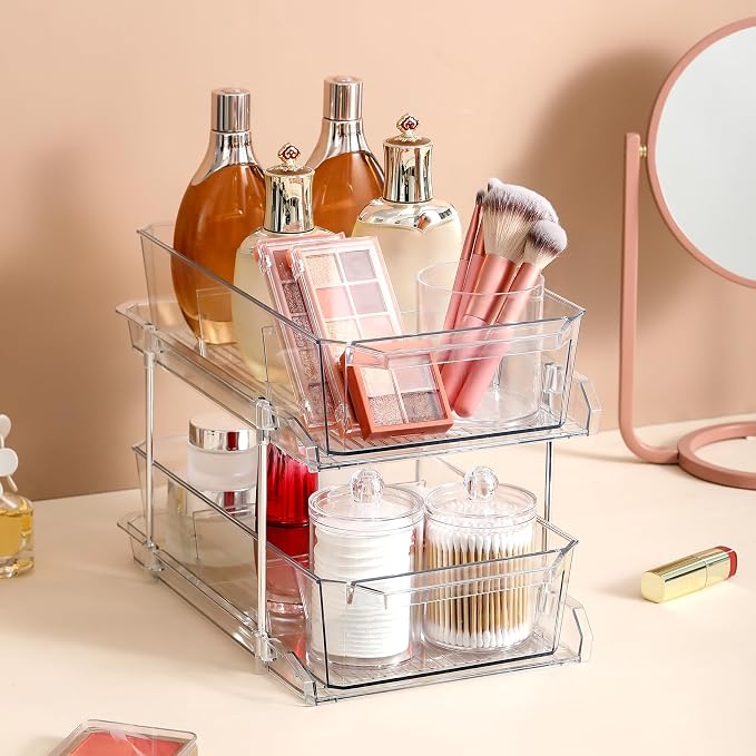 2 Tier Clear Organizer with Dividers - Image 8